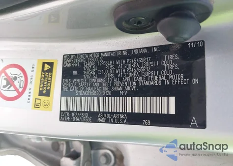 2011 Toyota Highlander from USA, damaged, VIN 5TDZA3EH9BS010126